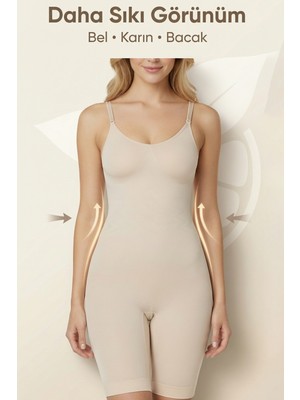Elilom Boydan Tüm Vücut Toparlayıcı Tulum Korse Göğüs, Bel, Göbek ve Kalça Için Tam Boy Şekillendirici