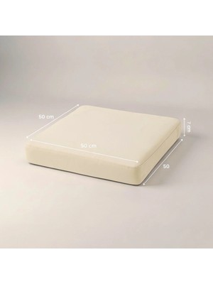 Gullfoss Krem Bahçe Minderi- Balkon Minderi Bank Minderi 50X50X7 cm