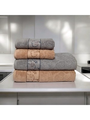 Nurpak Ahenk 2 Adet 50X90 cm ve 2 Adet 90X150 cm % 100 Pamuk Yüksek Gramajlı Banyo Seti