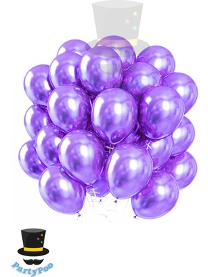 Feyza Design 20'li Metalik Lila Renk Balon - Eğlence ve Partiler Için