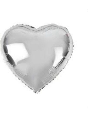 Feyza Design Gümüş Renkli 18'' Kalp Balon - Sevgililer Günü ve Doğum Günü Için
