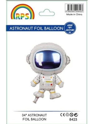 Feyza Design 85 cm Çok Renkli Astronot Tek Folyo Balon