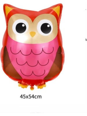 Feyza Design Pembe Baykuş Folyo Balon Safari Doğum Günü Balonu