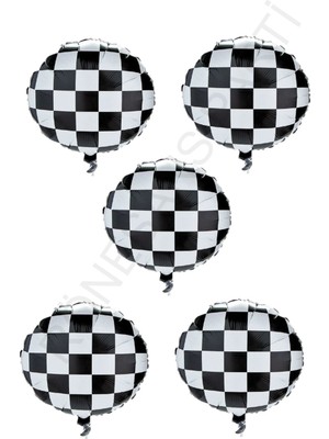 Feyza Design 45 cm Yarış Temalı Damarli Folyo Balon 5 Adet