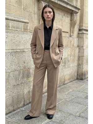 Hiccup Kadın My Fashıon Düğmeli Blazer Ceket Deve Kahvesi