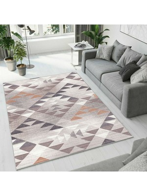 Colorix Carpet Dijital Baskı Dekoratif Kaymaz Taban Antibakteriyel Yıkanabilir Halı NO:2528