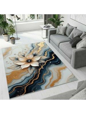 Colorix Carpet Dijital Baskı Dekoratif Kaymaz Taban Antibakteriyel Yıkanabilir Halı NO:2685