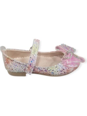 Minican HY-509 Cırtlı Simli Kelebek Fiyonk Abiye Çocuk Babet