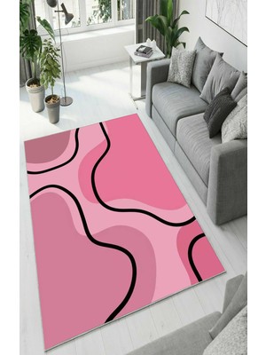 Colorix Carpet Dijital Baskı Dekoratif Kaymaz Taban Antibakteriyel Yıkanabilir Halı NO:2370