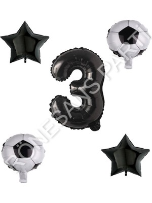 Feyza Design Yıldız Rakam Balon Seti Siyah - Hobi ve Parti Malzemeleri