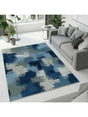 Colorix Carpet Dijital Baskı Dekoratif Kaymaz Taban Antibakteriyel Yıkanabilir Halı NO:2676