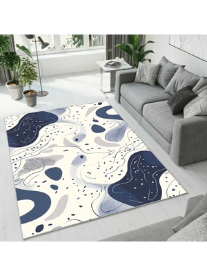 Colorix Carpet Dijital Baskı Dekoratif Kaymaz Taban Antibakteriyel Yıkanabilir Halı NO:2781