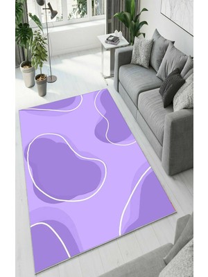 Colorix Carpet Dijital Baskı Dekoratif Kaymaz Taban Antibakteriyel Yıkanabilir Halı NO:2356