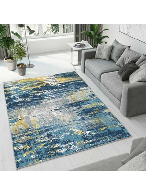 Colorix Carpet Dijital Baskı Dekoratif Kaymaz Taban Antibakteriyel Yıkanabilir Halı NO:2440