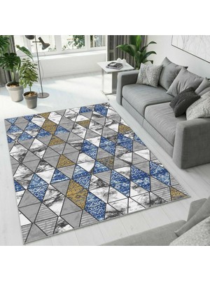 Colorix Carpet Dijital Baskı Dekoratif Kaymaz Taban Antibakteriyel Yıkanabilir Halı NO:2563