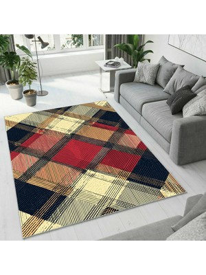 Colorix Carpet Dijital Baskı Dekoratif Kaymaz Taban Antibakteriyel Yıkanabilir Halı NO:2558