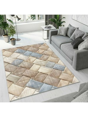 Colorix Carpet Dijital Baskı Dekoratif Kaymaz Taban Antibakteriyel Yıkanabilir Halı NO:2561