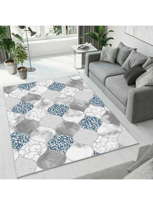Colorix Carpet Dijital Baskı Dekoratif Kaymaz Taban Antibakteriyel Yıkanabilir Halı NO:2592