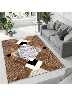 Colorix Carpet Dijital Baskı Dekoratif Kaymaz Taban Antibakteriyel Yıkanabilir Halı NO:2771