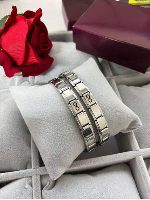 C&On Design Sonsuz Aşk Çift Bilekliği Italyan Charm Sevgili Bilekliği 14 Şubat Sevgililer Günü Hediyesi