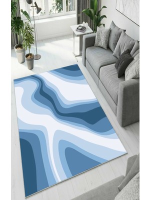 Colorix Carpet Dijital Baskı Dekoratif Kaymaz Taban Antibakteriyel Yıkanabilir Halı NO:2360