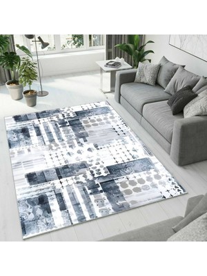 Colorix Carpet Dijital Baskı Dekoratif Kaymaz Taban Antibakteriyel Yıkanabilir Halı NO:2480