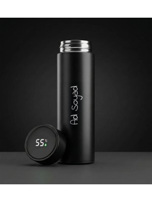vegahediye v vega Kişiye Özel Isim Baskılı Dereceli Paslanmaz Çelik Termos Siyah Renk 450ML