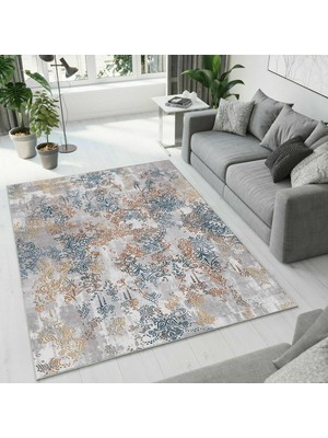 Colorix Carpet Dijital Baskı Dekoratif Kaymaz Taban Antibakteriyel Yıkanabilir Halı NO:2507