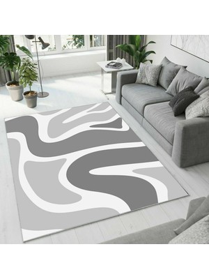 Colorix Carpet Dijital Baskı Dekoratif Kaymaz Taban Antibakteriyel Yıkanabilir Halı NO:2651