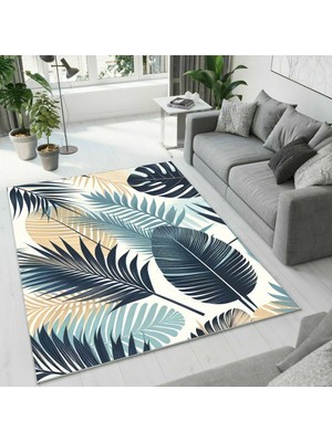 Colorix Carpet Dijital Baskı Dekoratif Kaymaz Taban Antibakteriyel Yıkanabilir Halı NO:2728