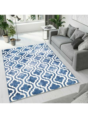 Colorix Carpet Dijital Baskı Dekoratif Kaymaz Taban Antibakteriyel Yıkanabilir Halı NO:2587