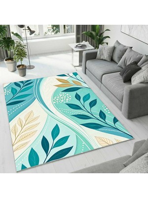 Colorix Carpet Dijital Baskı Dekoratif Kaymaz Taban Antibakteriyel Yıkanabilir Halı NO:2740