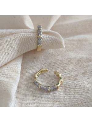 Museum Of You 14K Gold Kaplama Zirkon Taşlı Ayarlanabilir Minimal Kadın Yüzük – Şık ve Günlük