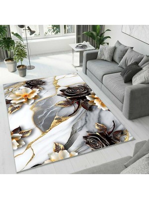Colorix Carpet Dijital Baskı Dekoratif Kaymaz Taban Antibakteriyel Yıkanabilir Halı NO:2716