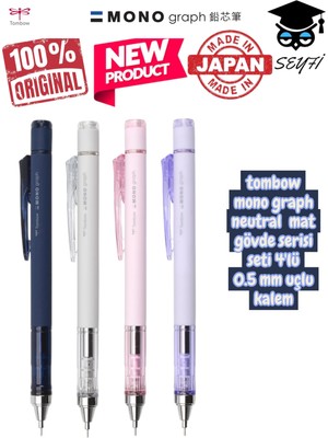 Tombow Mono Graph Neutral Mat Gövde Serisi Seti 4'lü 0.5 mm Uçlu Kalem