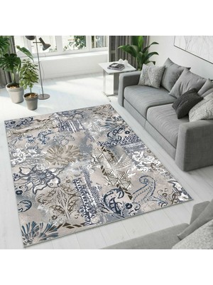 Colorix Carpet Dijital Baskı Dekoratif Kaymaz Taban Antibakteriyel Yıkanabilir Halı NO:2494