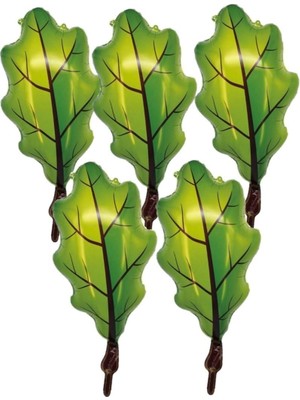 Feyza Design Ağaç Yaprağı Temalı Yeşil Folyo Balonlar 68X43 cm 5 Adet