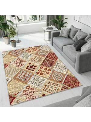 Colorix Carpet Dijital Baskı Dekoratif Kaymaz Taban Antibakteriyel Yıkanabilir Halı NO:2604