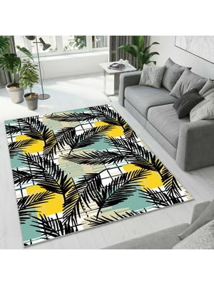 Colorix Carpet Dijital Baskı Dekoratif Kaymaz Taban Antibakteriyel Yıkanabilir Halı NO:2738