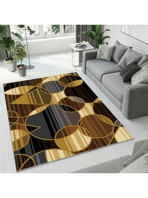 Colorix Carpet Dijital Baskı Dekoratif Kaymaz Taban Antibakteriyel Yıkanabilir Halı NO:2526