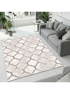 Colorix Carpet Dijital Baskı Dekoratif Kaymaz Taban Antibakteriyel Yıkanabilir Halı NO:2590