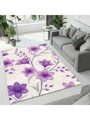 Colorix Carpet Dijital Baskı Dekoratif Kaymaz Taban Antibakteriyel Yıkanabilir Halı NO:2723