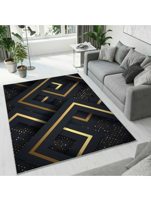 Colorix Carpet Dijital Baskı Dekoratif Kaymaz Taban Antibakteriyel Yıkanabilir Halı NO:2424