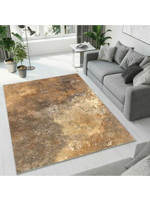 Colorix Carpet Dijital Baskı Dekoratif Kaymaz Taban Antibakteriyel Yıkanabilir Halı NO:2441