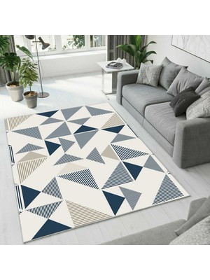 Colorix Carpet Dijital Baskı Dekoratif Kaymaz Taban Antibakteriyel Yıkanabilir Halı NO:2568