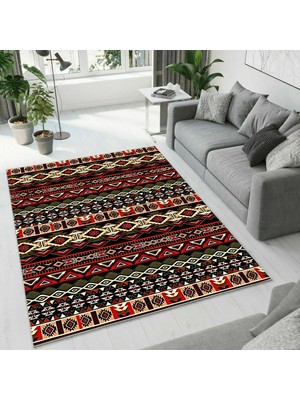 Colorix Carpet Dijital Baskı Dekoratif Kaymaz Taban Antibakteriyel Yıkanabilir Halı NO:2633