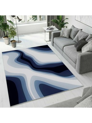 Colorix Carpet Dijital Baskı Dekoratif Kaymaz Taban Antibakteriyel Yıkanabilir Halı NO:2387