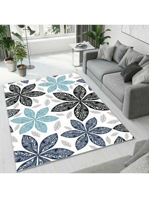 Colorix Carpet Dijital Baskı Dekoratif Kaymaz Taban Antibakteriyel Yıkanabilir Halı NO:2705