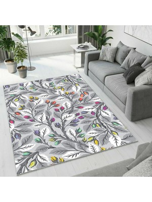 Colorix Carpet Dijital Baskı Dekoratif Kaymaz Taban Antibakteriyel Yıkanabilir Halı NO:2720