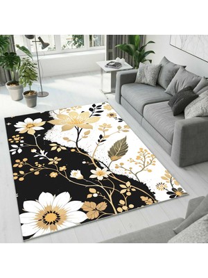 Colorix Carpet Dijital Baskı Dekoratif Kaymaz Taban Antibakteriyel Yıkanabilir Halı NO:2775